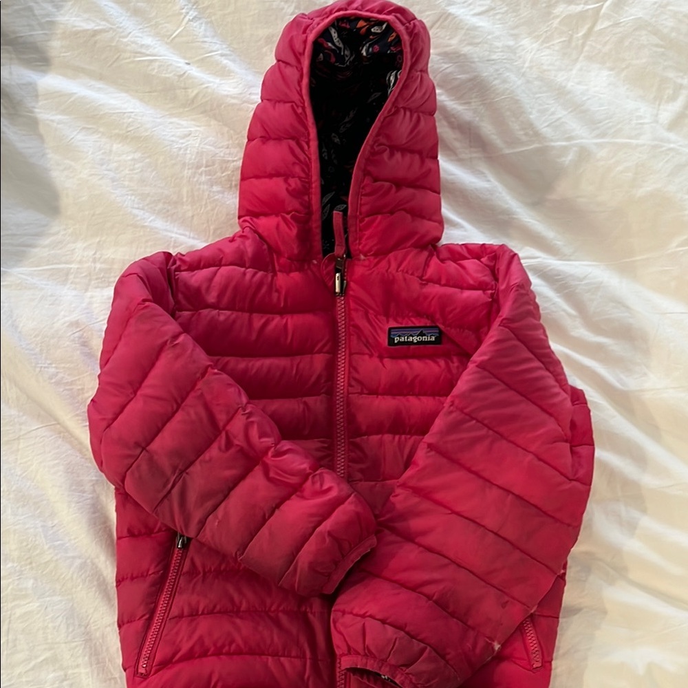 Patagonia Pink Puffer Jacket Reversible size 4